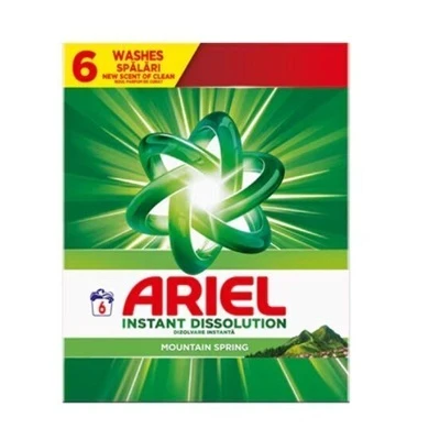 Detergent de rufe automat Ariel Instant Dissolution Mountain Spring, 6 spalari, 390g 